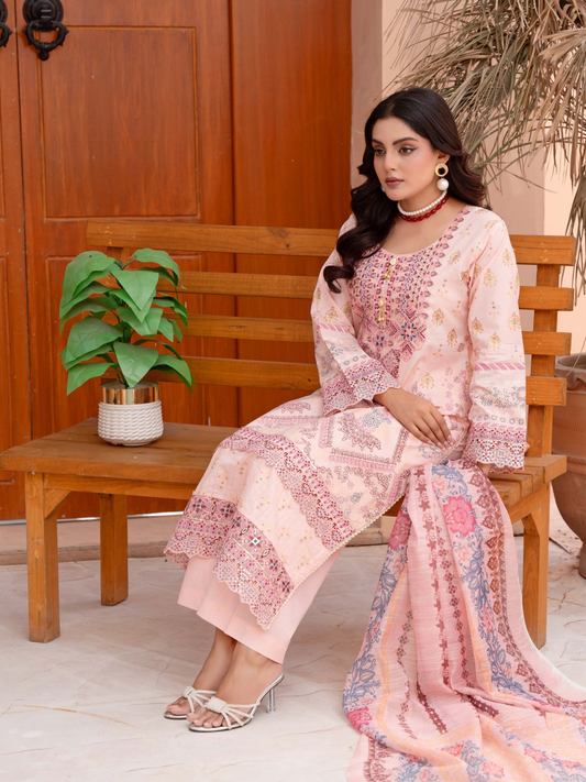 3-Piece Embroidered Lawn Suit
